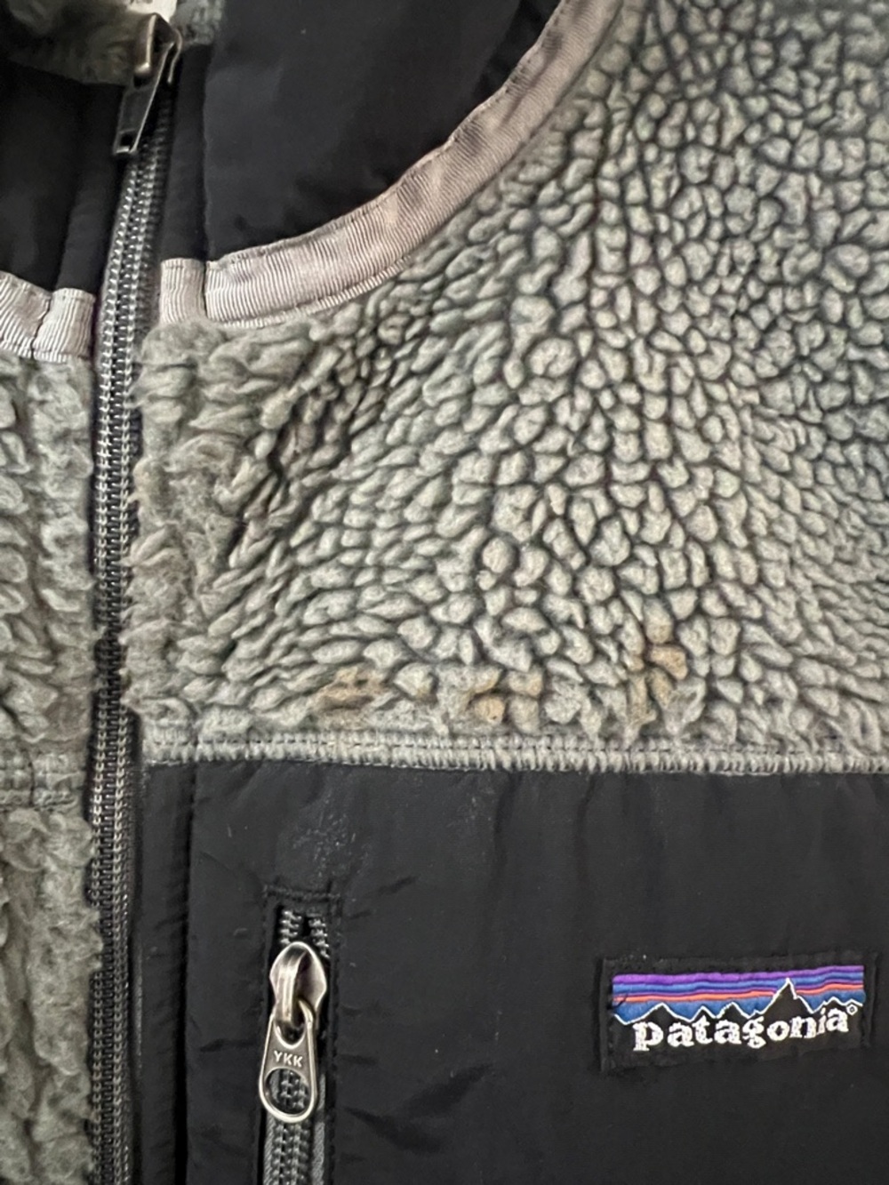 Patagonia Gray Sherpa Vest with Black Trim - Picture 4 of 6